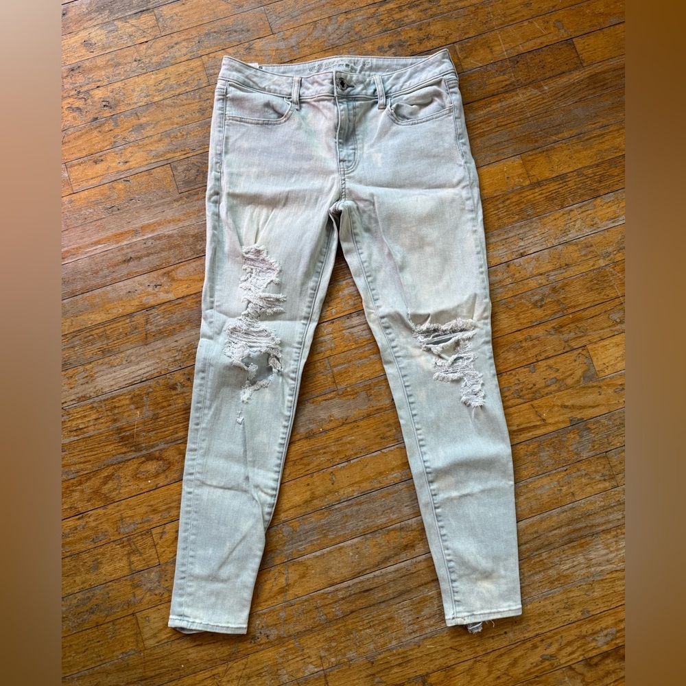 Preloved Distressed Light Blue Women's‎ Jeans